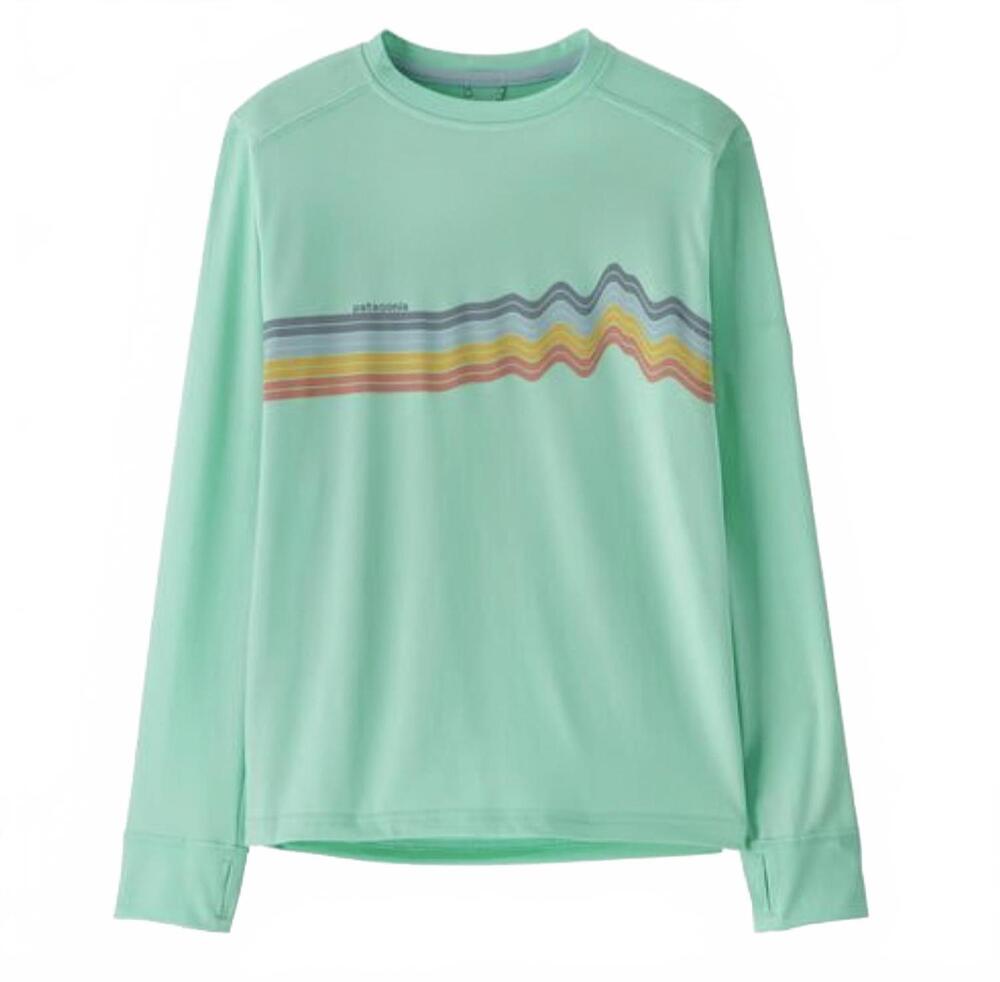 NEW PATAGONIA kids' long sleeved capilene silkweight t shirt in ridge rise strip